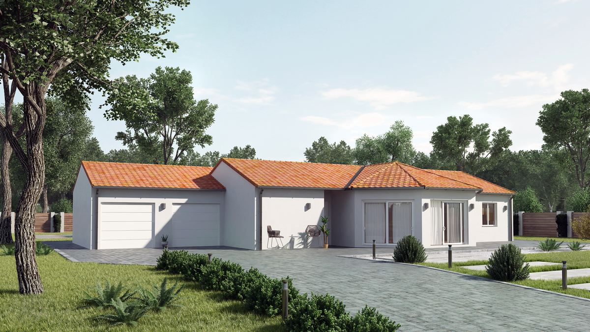 pavillon de plain pied avec bow window